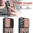 thumbnail image 3 of Fesign For Samsung Galaxy S24 S24 Plus S24 Ultra Case with Kickstand and Slide Camera Cover(Military-Grade)Full Body Drop Tested Protective Cover For S24 Ultra(Rose Gold), 3 of 3