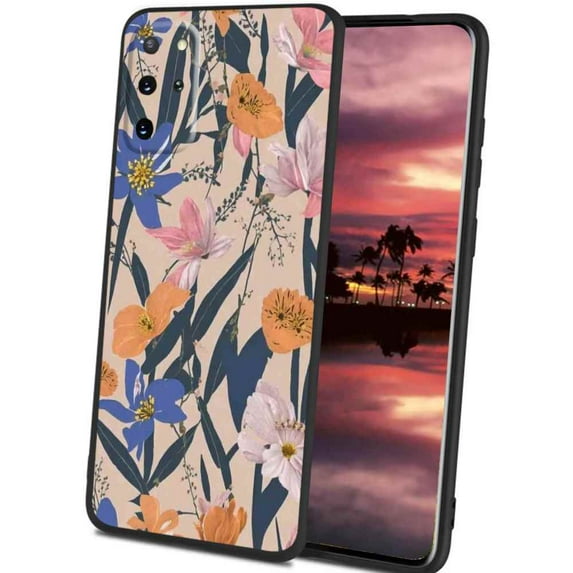 Japanese-Vintage-Floral-Bohor-1 Phone Case, Degined for Samsung Galaxy S20+ Plus Case Men Women, Flexible Silicone Shockproof Case for Samsung Galaxy S20+ Plus