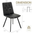thumbnail image 3 of Dining Chairs Set of 2 with Back, Armless PU Leather Kitchen Chairs with Thick Cushion, Modern Waterproof Upholstered Side Chairs with Metal Legs for Dining, Living Room or Bedroom (Black), 3 of 9