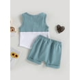 thumbnail image 4 of Coduop Baby Boys Shorts Set,Patchwork Tank Top with Elastic Waist Shorts Summer Outfit Set, 4 of 8
