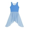 thumbnail image 4 of ZDHoor Kids Girls Chiffon Asymmetric Dance Dress Sleeveless Tank Leotard Ballerina Lyrical Costume Light Blue 6, 4 of 7