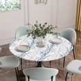 thumbnail image 5 of Navy Blue Grey Branch Round Tablecloth for 36-44 Inch Tables,Fitted Table Cover with Elastic Edge,Spring Summer Pastoral Botanical Waterproof Outdoor Table Cloth Protector for Patio Garden Dinner, 5 of 9