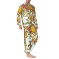 thumbnail image 2 of Honeii Ducks and Flowers Pattern Mens Pajamas Set,2pcs Men's Lounge Long Sleeve Sleep Shirt and Pajama Bottoms Sleepwear Set,Mens Pjs Sets-X-Large, 2 of 7