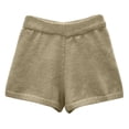 thumbnail image 5 of Micro Shorts for Women 2026 Summer Elastic High Waist Knitted Wide Leg Casual Shorts Loungewear, 5 of 5