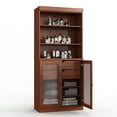 thumbnail image 4 of 100% Solid Wood 32" Bathroom Cabinet with Frosted Glass Doors, 2-Drawers and Adjustable Shelves, 4 of 6