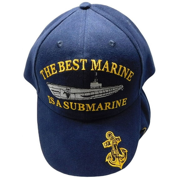 The Best Marine Is A Submarine Navy Blue Embroidered Hat Cap Officially Licensed