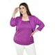 thumbnail image 1 of Blusa de encaje con torerita Roman Fashion /Tallas Extras, 162N (Morado) violeta oscuro 42, 1 of 5