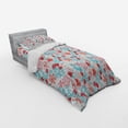 thumbnail image 2 of Ambesonne Floral Bedding Set 3 Pcs, Flowers Berries, Twin XL, Dark Coral Aqua, 2 of 2