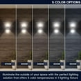 thumbnail image 2 of Luxrite Square LED Up and Down Wall Sconce, 5CCT 2700K-5000K, 15W, 1000LM, IP65, Nickel 2-Pack, 2 of 7