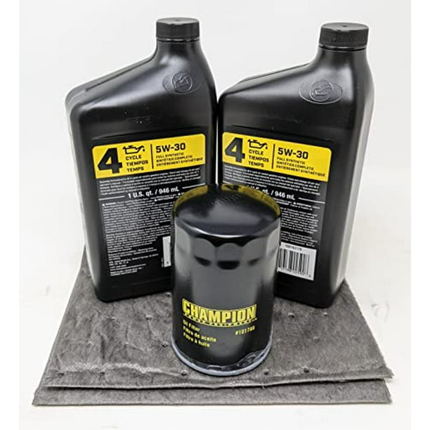 Champion Generator 5W30 Full Synthetic Oil Change Kit 2 Quarts oil and