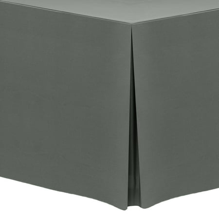 

Ultimate Textile 5 ft. Fitted Polyester Tablecloth - for 30 x 60-Inch Banquet and Folding Rectangular Tables 36 H Charcoal Grey