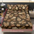 thumbnail image 4 of Jiueut Daisy Peony Flower Print 3 Pieces Twin Size Fitted Sheet Set, Super Soft Bedroom Sheet 2 PCS Wirnkle Free Pillowcase Fitted Sheet with 10" Deep Pocket, 4 of 7