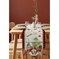 thumbnail image 4 of Table Runner Dresser Scarves Merry Christmas Santa Claus Red Truck Cotton Linen Burlap Table Cover BSnowflake Xmas Tree on Linen Table Runners for Family Kitchen Dining Holiday Party Banquet Decor, 4 of 5