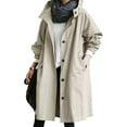 thumbnail image 2 of Belted Trench Coat Women, Mid-Length Rain Jacket, Casual Fall Trench Khaki Xxl , Coat, 2 of 4