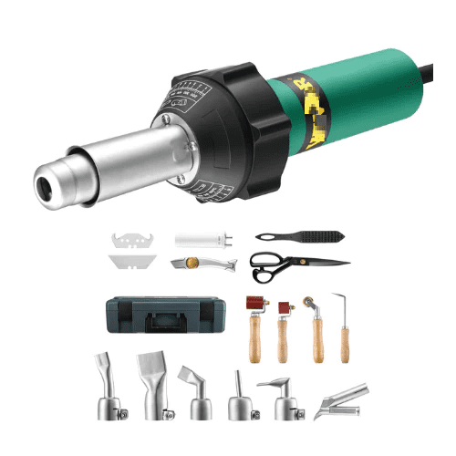 Hot Air Plastic Welder 1600W PVC TPO Vinyl Heat Gun Torch w/ 17 Accessories
