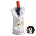 thumbnail image 3 of Yuarrent Cubierta de copo de nieve para botella de vino de Navidad, bolsa de almacenamiento dorada y plateada llamativa, telas de felpa, Kits de decoración para fiestas Dorado Yuarrent HA027629-02, 3 of 6
