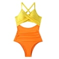 thumbnail image 2 of KYAIGUO Women's Backless One Piece Swimsuit Strappy Cross Monokini High Waist Beach Bathing Suit Backless Cross Bikini One Piece Quick Dry Swimwear, 2 of 11