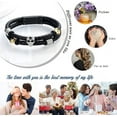 thumbnail image 2 of Halloween Skull Urn Cremation Jewelry Skull Urn Bracelet for Ashes Keepsake Memorial Bangle Braided Leather Wristband Cremation Bracelet for Men Women Halloween Gift, 2 of 7