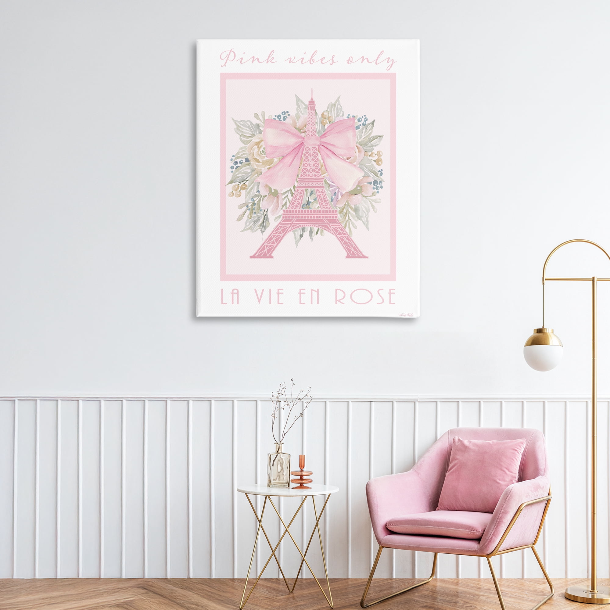 Stupell Industries Pink Vibes Only Paris Canvas Wall Art, design by Cindy Jacobs