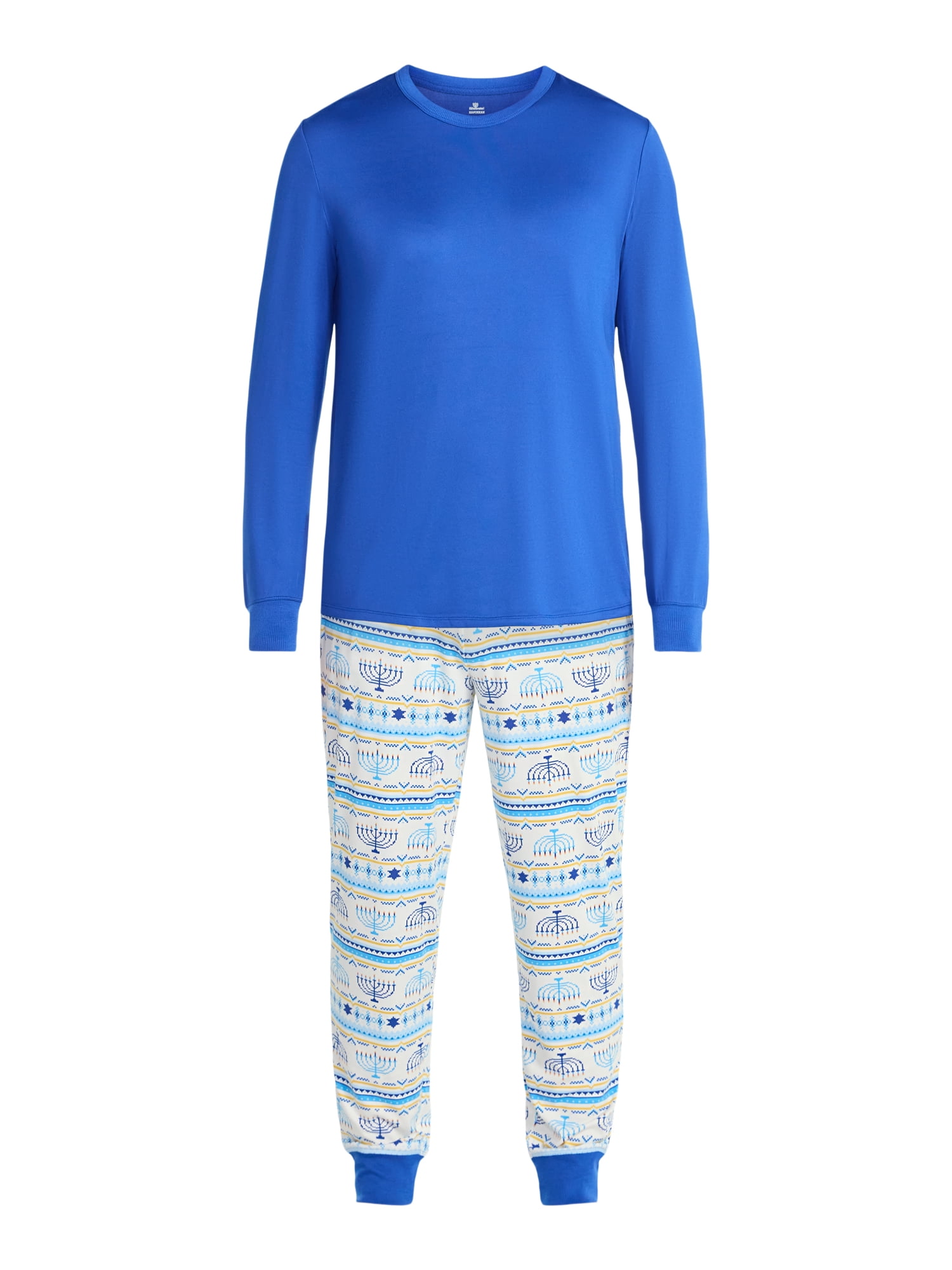 Hanukkah Men's and Big Men's Matching Family Pajamas Set from Way to Celebrate, 2-Piece, Sizes S-3XL