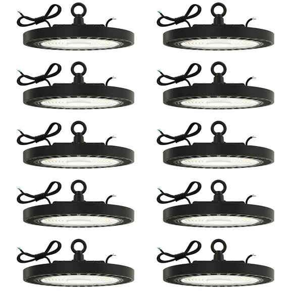 Sunco 10 Pack UFO LED High Bay Light, Shop Lights for Warehouse Lighting, 6000K Daylight Deluxe, 21000 LM, 150W, 100-277V, Dimmable (0-10V), IP65 Waterproof, Super Bright, UL/DLC