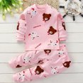 thumbnail image 1 of Cowsor 2 Piece Pajamas Set Kids Sleepwear Cartoon Printed Nightwear Cotton Long Sleeve Shirt Pants Loungewear, 1 of 5