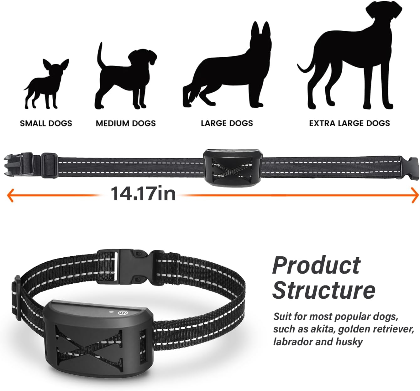 Belita Amy Wireless Dog Fence with Remote Training Collar for Large Dogs, Black