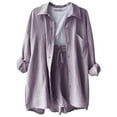 thumbnail image 2 of Ketyyh-chn99 Ensembles Courts pour Femmes Pyjamas d'Été pour Femmes Manches Courtes Col Rond Pyjama 2 Pcs Ensemble Violet,2TG, 2 of 4