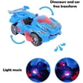 thumbnail image 4 of Coche LED de dinosaurio transformador 2 en 1 oso de fresa con luz y música Azul, 4 of 7