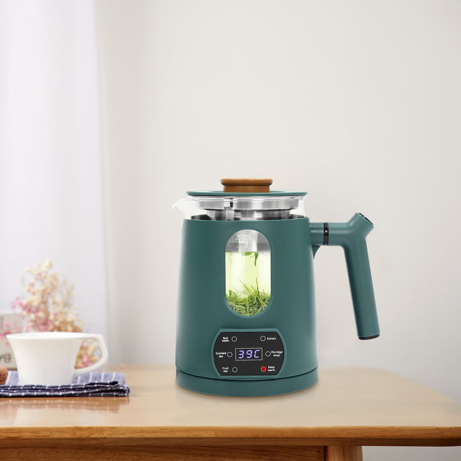 Wildnix 27oz Electric Kettle with Digital Display, Stainless Steel Tea Steamer Mesh, Beak-shaped Spout, and Comfortable Handle