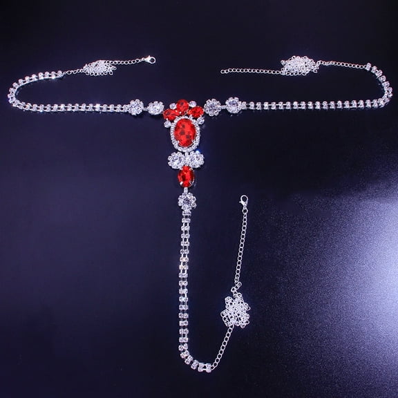 Crystal Underwear Thong Rhinestone Lingerie Panties Bling Belly Waist Chain Bikini Body Jewelry