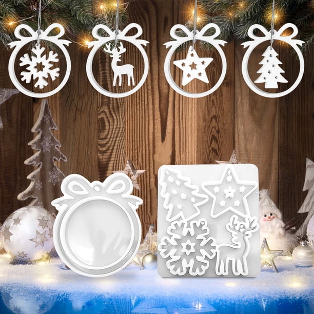 Set de moldes para velas estrella de Navidad - 4 formas Moldes de manualidades caseras para velas, jabón y decoraciones de resina