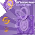 thumbnail image 4 of ELEHOLD Kids Case for iPad 9th/8th/7th Generation 10.2"(2021/2020/2019), Heavy Duty Rugged Shockproof Case with 360° Rotatable Folding Handle Grip Kickstand Crossbody Shoulder Strap,Purple, 4 of 8