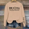 thumbnail image 2 of Ediodpoh Women's Sweatshirts Letter Print Pullover Round Neck Top for Fall and Winter Casual Comfortable Sweatshirt Khaki XXL, 2 of 3