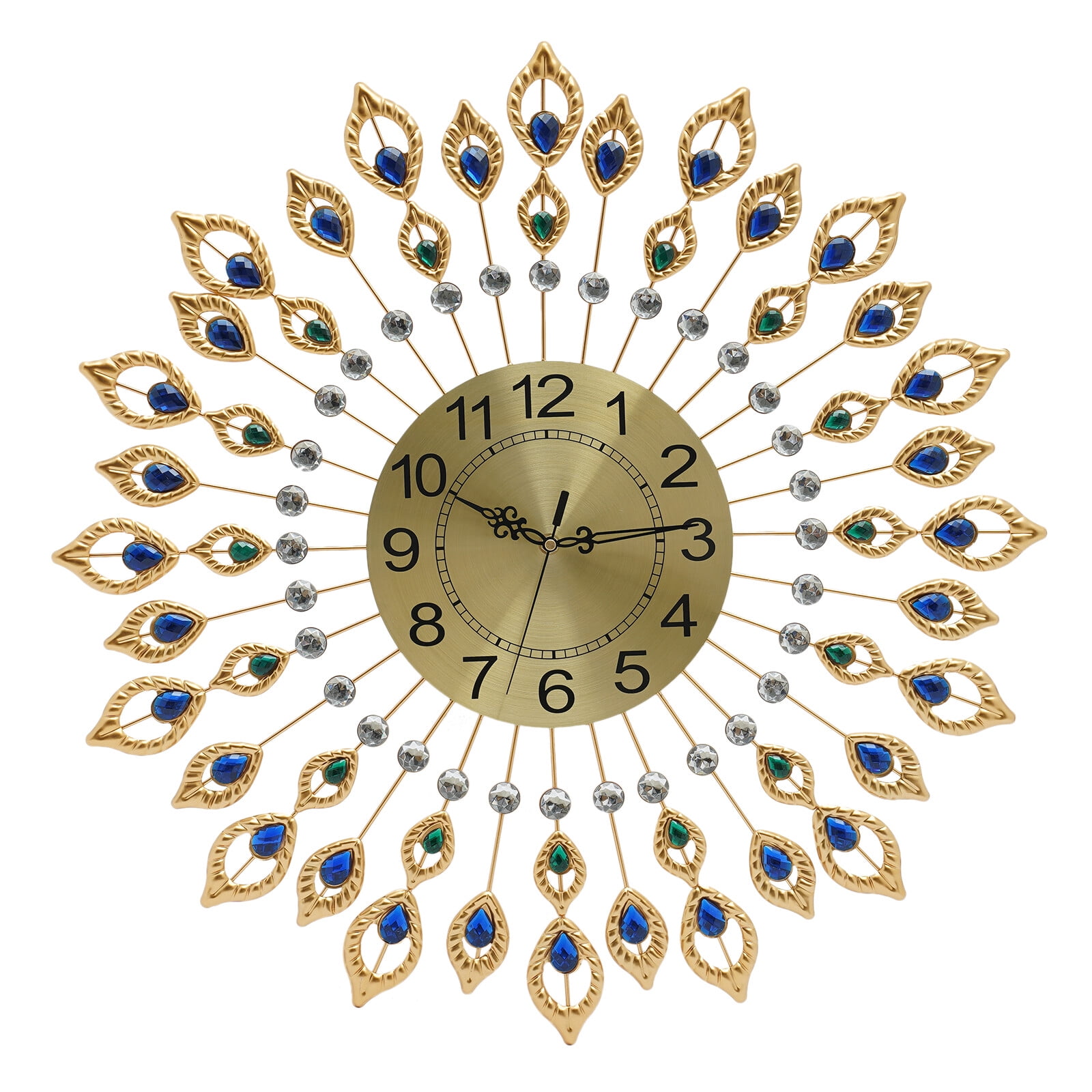 ToppiJoy Crystal Wall Clock Modern Quartz Clocks Non-Ticking Silent Wall Mounted Clocks for Home Living Room