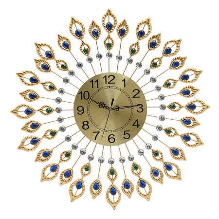 ToppiJoy Crystal Wall Clock Modern Quartz Clocks Non-Ticking Silent Wall Mounted Clocks for Home Living Room