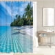 thumbnail image 3 of Juego de cortinas de ducha con temática de verano, impermeables y resistentes al viento, cortina de ducha y alfombra para baño, tapa de inodoro y alfombrilla de baño, 3 of 4