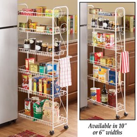 Rackaphile 5 Tier Slim Slide Out Mesh Rolling Cart Kitchen Pantry