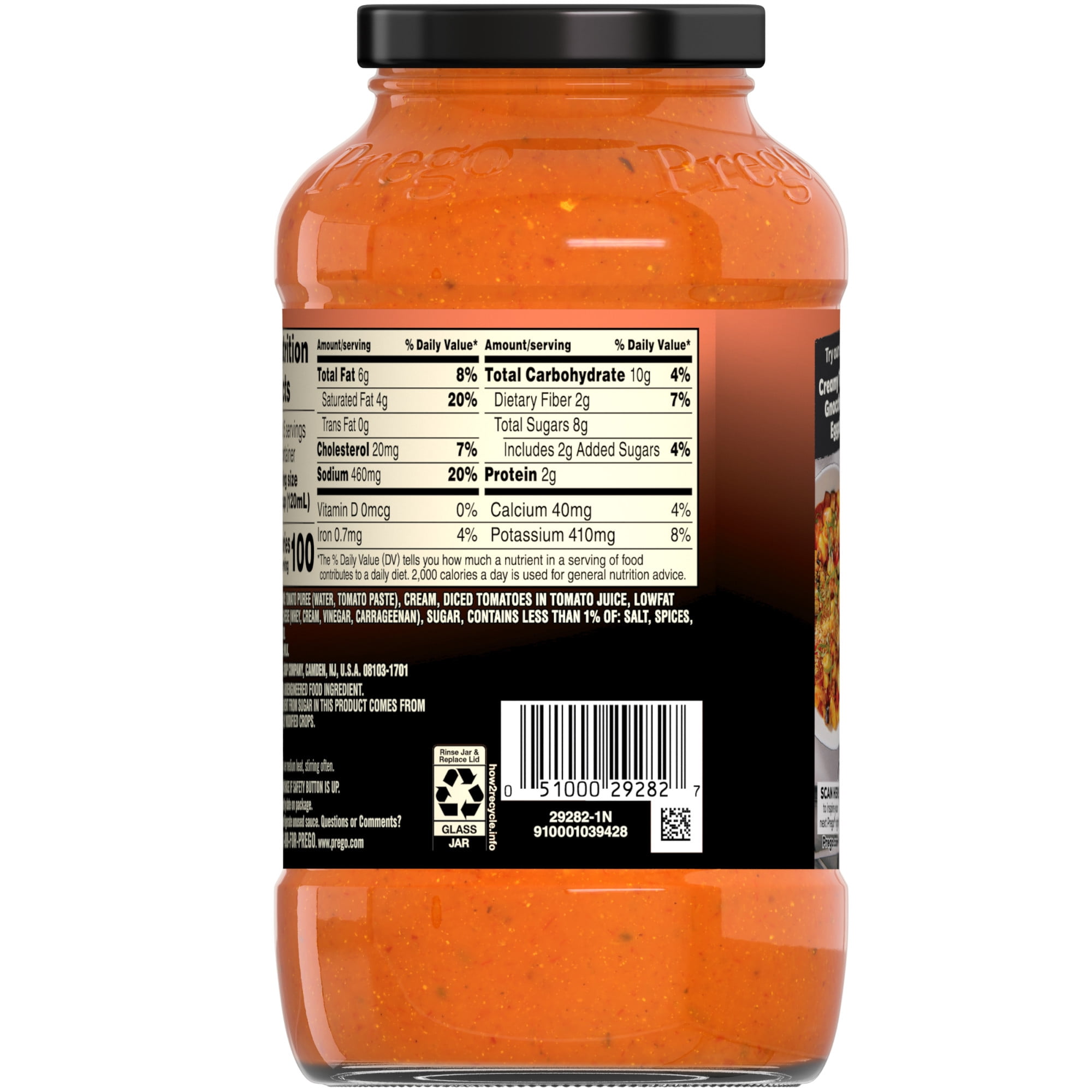 Prego Creamy Tomato Pasta Sauce with Ricotta Cheese, 23.75 oz Jar
