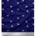 thumbnail image 1 of Soimoi Blue Poly Georgette Fabric Heart & Love Text Print Fabric by the Yard 42 Inch Wide, 1 of 3