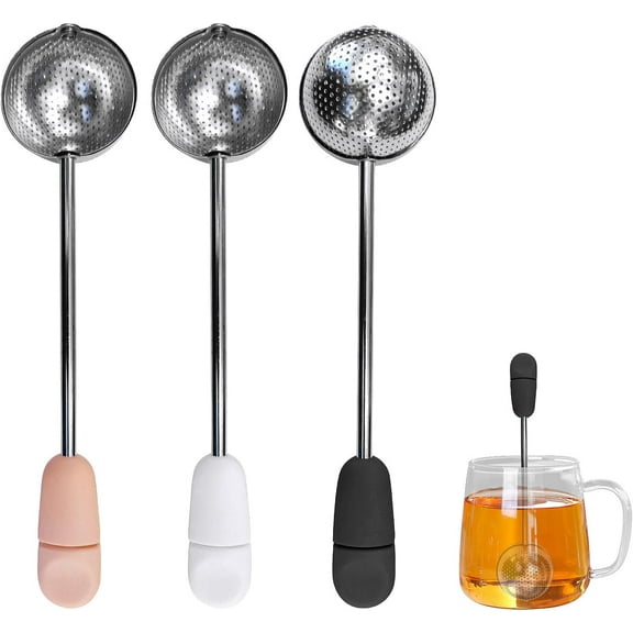 3Pcs Stainless Steel Mesh Twisting Tea Ball Infuser, Reusable Stainless Steel Loose Leaf Tea Steeper, Fine Mesh Tea Interval Diffuser Strainer for Natural Tea & Coffee
