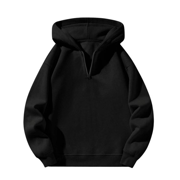 Quarter Zip Kids, Comdrip Half Zipper Collar Sweatshirt Hoodies Long Sleeve Cute Quarter Zip Hoodies Cute Clothes for Girls 10-12 Black 110