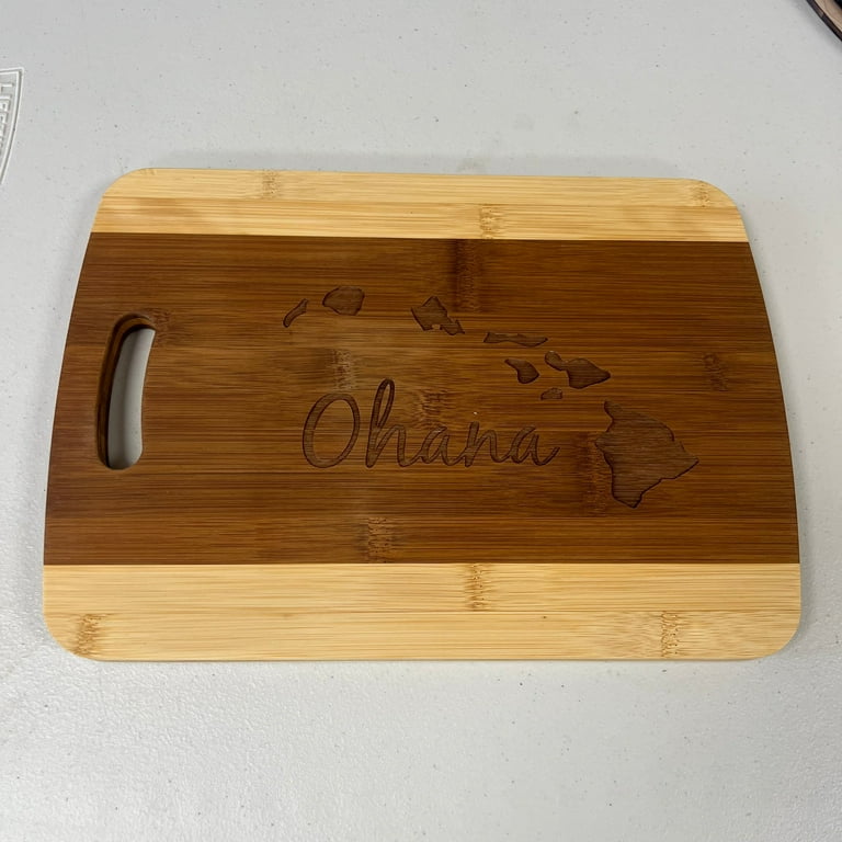 Ohana (family) Hawaii Cutting Board 14''x9.5''x.5'' Bamboo Ohana (family) Hawaii Cutting Board 14''x9.5''x.5'' Bamboo