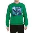 thumbnail image 2 of Wild Bobby, Owl Flying at Nihght In Front of the Moon Animal Lover Unisex Crewneck Graphic Sweatshirt, Kelly, 3XL, 2 of 3