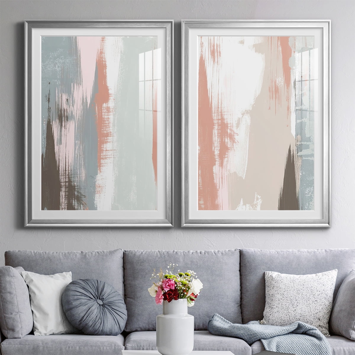 Wexford Home Sandstone Peel I Premium Framed Print, 26.5" x 36.5" - Ready to Hang, Silver (Set of 2)