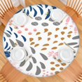 thumbnail image 2 of Vibrant Bohemian Floral Round Tablecloth with Elastic Hem, Fits 52 to 56 Inch Circular Table for Dining Room, Garden Party or Outdoor Picnic, 2 of 7