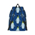 thumbnail image 2 of Naloa Beautiful King Penguin Pattern Canvas Backpack for Men Women Rucksack Casual Travel Daypack College Tote Satchel Bookbag for Teens-Medium, 2 of 7