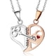 thumbnail image 1 of 1 par de collares de pareja collares de costura de corazón de llave de bloqueo collares a juego Regalo de San Valentín, 1 of 5