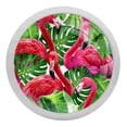 thumbnail image 1 of 4PCS Round Flamingo Cabinet Fluorescence Knob Glowing in the Dark Furniture Drawer Pulls Handle with Screws, 1 of 5