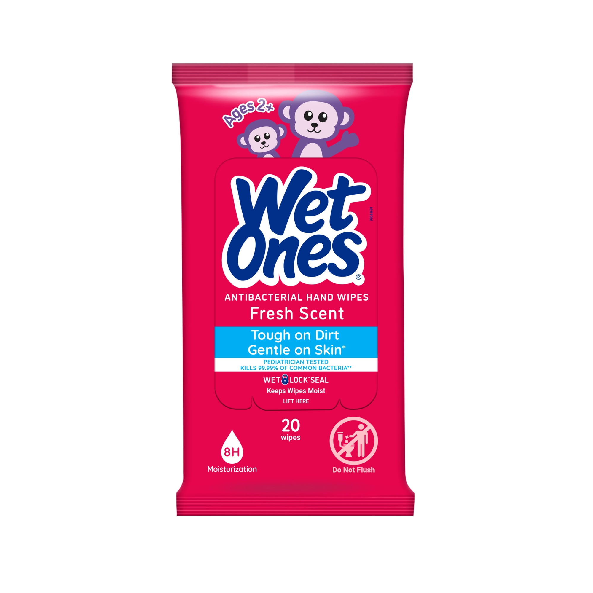 Wet Ones Antibacterial Hand Wipes, Fresh Scent, 20 Count Travel Pack